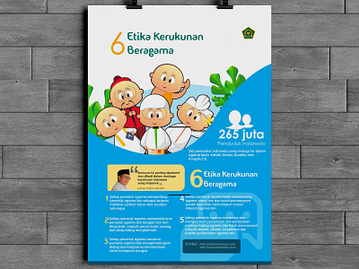 infografis kemenag - 6 Etika Beragama branding design illustration t shirt design vector