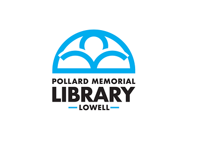 Pollard Memorial Library Logo architecture book library library logo lowell lowellma massachusetts open book reading window