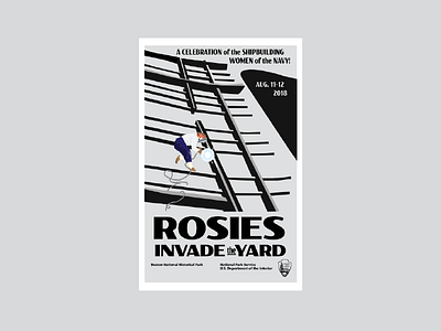 Rosies Invade the Yard Poster boston national park service navy nps poster welding wpa ww2