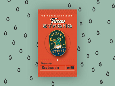 Texas Strong cactus design enamel pin fresh2design graphic design hurricane night sky pin design succulents texas water