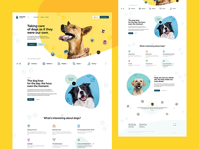 Club Pups 🐶 animal care design dog dogs illustration landingpage onepage pets poland ui ux web webdesign webdesigner website