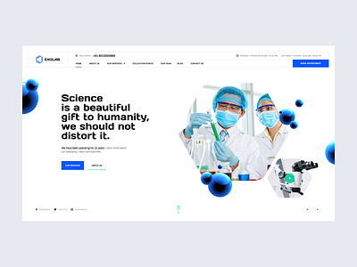 Exolab 🧪🦠🔬 branding design lab laboratory landingpage onepage ui ux visiontrust web webdesign website