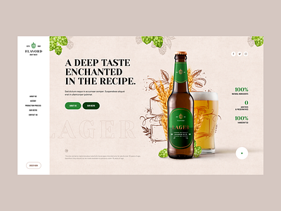 Flavord 🍻 beer branding craftbeer design hero illustration intro landingpage onepage poland ui ux web webdesign webdesigner website