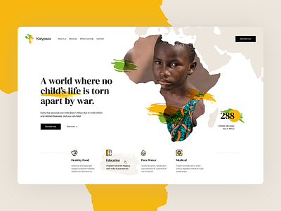 NGO Kalypsia 🧡💚 africa charity design illustration landingpage ngo onepage poland ui ux webdesign website world