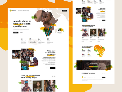 NGO Kalypsia 🧡💚 africa charity illustration landingpage ngo onepage ui ux visiontrust web webdesign website
