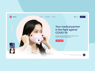 Medivm 😷 branding covid ecommerce landingpage mask medical onepage ui ux web webdesign website