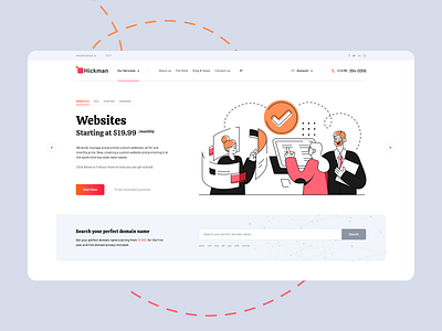 Hickman 👨‍💻 branding domains hosting illustration landingpage onepage ui ux web webdesign website wordpress