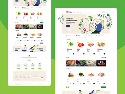 FreshCorner 🍎🥩🍋🌽🥖🧀 branding ecommerce food grocery illustration landingpage onepage poland ui ux webdesign website