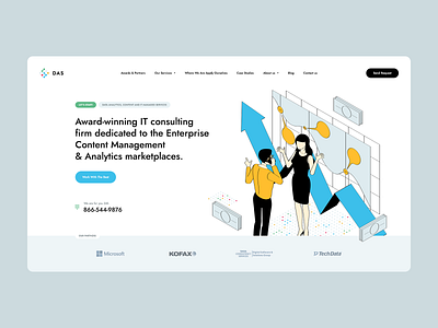 DAS analytics colors consulting contentmanagement design flat flatillustration illustration it landingpage lineillustration marketplace minimal onepage ui ux web webdesign webdesigner website