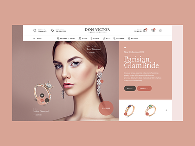 Don Victor Jewelry 💍 design ecommerce gold hero intro jewellery jewellery shop jewelry ladingpage minimalist onepage shop silver ui ux web webdesigner website woocommerce wordpress