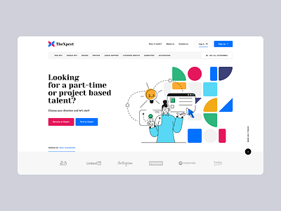 TheXpert 👩‍💻👨‍💻 agency design freelance freelancer hero illustration intro landingpage minimalist onepage poland ui ux web webdesign webdesigner website wordpress