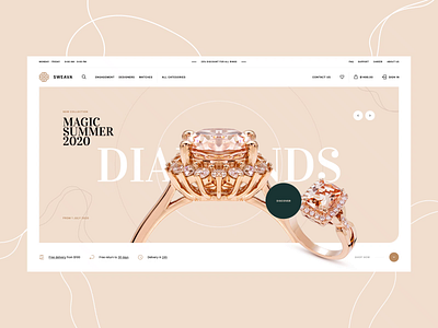 Sweava 💎 agency animation diamond ecommerce hero intro jewelry landingpage onepage poland shoponline ui ux visiontrust web webdesign webdesigner website woocoomerce