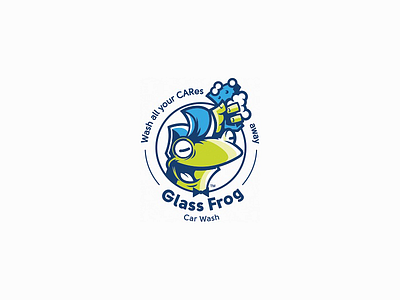 Car Wash ci frog glass id logo