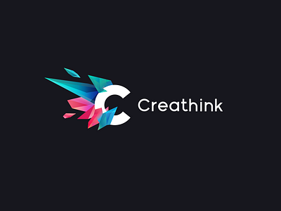 Creathink abstract agency c corporate create design identity katowice letter logo poland