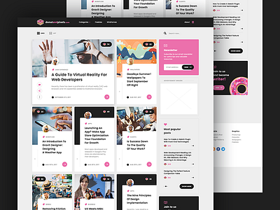 🍩 DonutAndPixels - home page blog branding design donut grid home list pixels sweet website wordpress