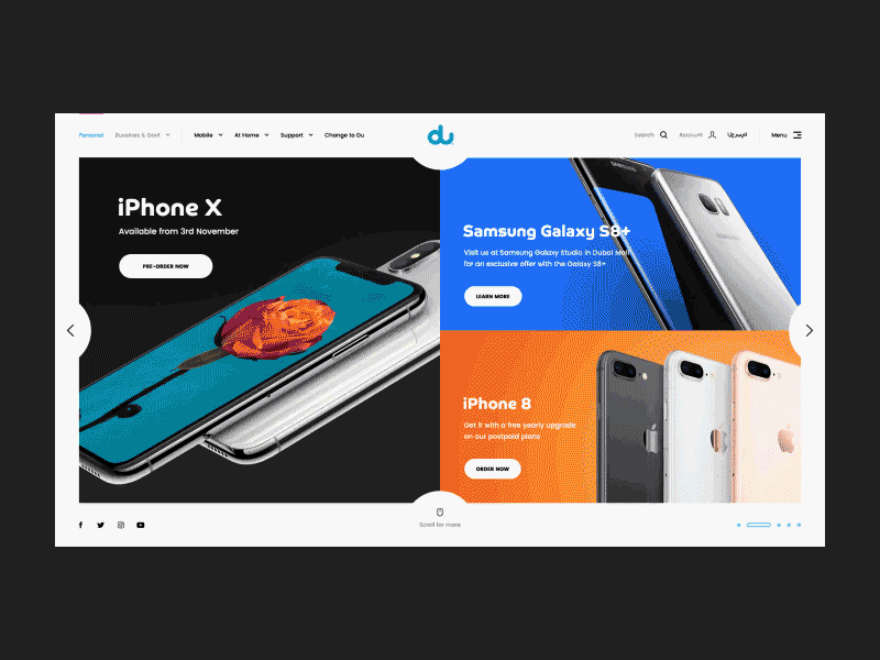 Du ✨ fullscreen internet mobile phone provider red web website