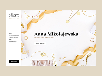 AniaMiko.pl handmade id identity jewellery jewelry landing page logo logotype passion typography website
