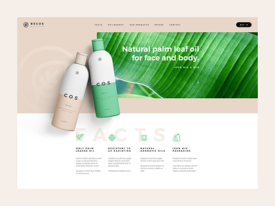 BECOS 🌿 agency beauty bio cosmetics design eco katowice leaf natural palm poland theme ui ux visiontrust web website