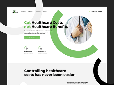 DC Benefits Consulting agency brokers design employers health healthcare icon microsite minialistic minimalism onepage poland theme typography ui ux vector web website wordpress