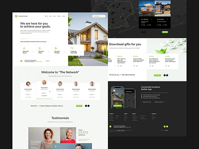 Connected Investors agency application brokers design godaddy home landingpage mobile onepage platform poland realestate theme ui usa ux webdesign website wordpress