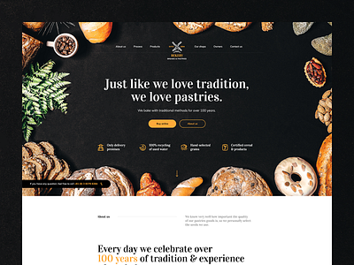 Bakery 🥨🌾 agency bakary bread cook food katowice landingpage mobile mobileapp mockup onepage pastries poland theme traditional ui ux visiontrust wordpress wordpresstheme