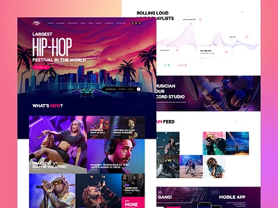 Rolling Loud 🤘 app festival heropage hiphop landingpage mobileapp music news onepage poland rap rollingloud spotify theme ui usa ux website welcomepage wordpress