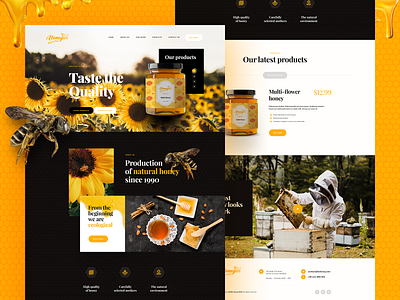 Honey 🐝 agency app branding design eco healthy honey illustration katowice landingpage onepage poland ui ux visiontrust webanimation webdesign website wordpress