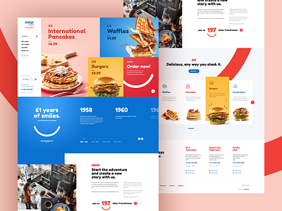 IHOP ❤️ agency app burger design hamburger hero landingpage mockup onepage pancakes poland restaurant theme ui ux web webdesign website website animation wordpress