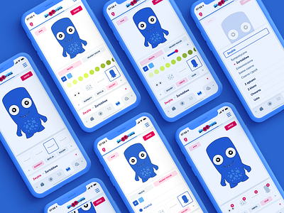 Snoomies Mobile App 🦖 app character creator design illustration ios iphone mobile mobile app design mobile ui mobileapp mockupa poland ui ux visiontrust web webdesign website wizard