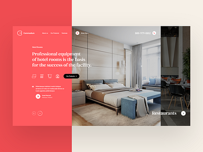 Commodium app design hero hospital hotel it landingpage minimalist mockup onepage theme ui ux web webdesign webdesigner website welcome wordpress