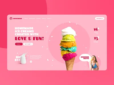 Ice Creams 🍦 agency animation app branding design icecream illustration landingpage minimalist mobile mobile design onepage poland ui ux visiontrust web webanimation webdesign website