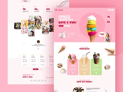 Ice Creams 🍦 agency animation app branding design icecream illustration landingpage minimalist mobile mobile design onepage poland ui ux visiontrust web webanimation webdesign website