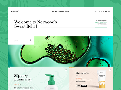 Norwood's 🌿 agency cbd cbdoil cosmetics ecoomerce green homepage landingpage minimalistic mockup onepage poland shop theme ui usa ux webdesign webdesigner wordpress