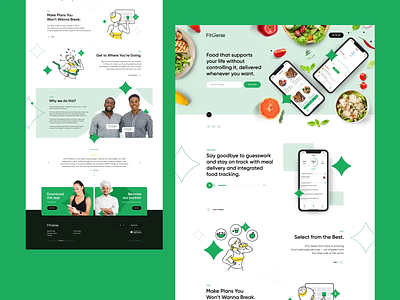 FitGenie ✨ animation app branding fit fitness food healthy illustration iphone landingpage mobileapp mockup onapage poland ui ux web webdesign webdesigner website