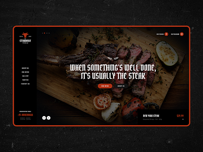 SteakHouse 🥩 branding design designer food landingpage mobileapp mockup onepage poland restaurant steak theme ui ux web webdesign webdesigner website wordpress