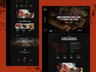 SteakHouse 🥩 app branding design food illustration illustrations landingpage mobile onepage restaurant theme ui ux visiontrust web webdesign webdesigner website wordpress