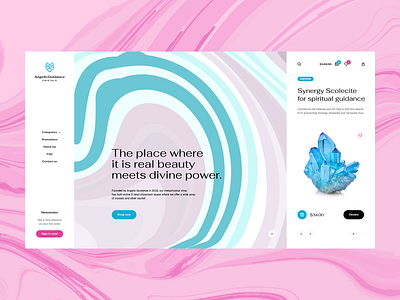 Angelic Guidance Cristals 💎 app branding cristal ecommerce flat hero illustration landingpage logo mineral minimalist mobileapp onepage shop ui ux web webdesign webdesigner website