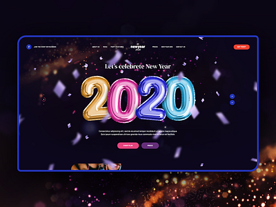 New Year 2020 🥳 app baloons design illustration keyvisual landingpage newyear newyear2020 onepage party theme ui ux web webdesign webdesigner website wordpress