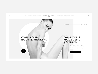 Model Shape blackandwhite branding design landingpage minimalism minimalistic model onepage poland ui ux web webdesign webdesigner website wordpress