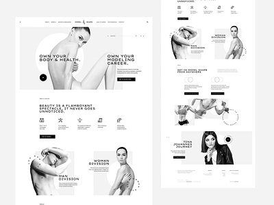 Model Shape blackandwhite branding bw design landingpage minimalist model onepage theme ui ux web webdesign webdesigner website wordpress