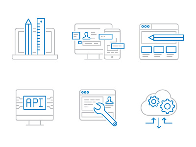 Services icons api border cloud design icon icons illustration lines settings site touch vector