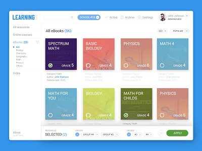 Dashboard for learning app clean dashboard design icon interface menu navigation ui ux white
