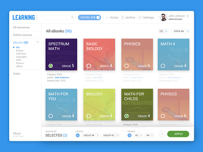 Dashboard for learning