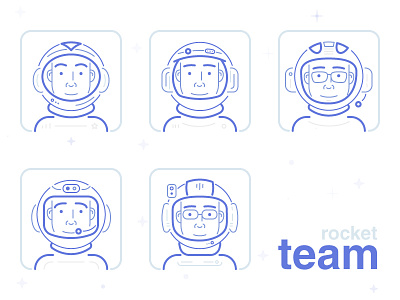 Astronauts. Rocket team member team user