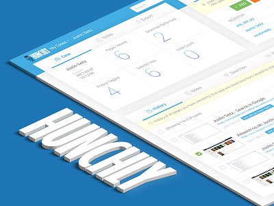 Dashboard for online investigation tool app blue clean dashboard design extension minimal productivity statistics ui ux web