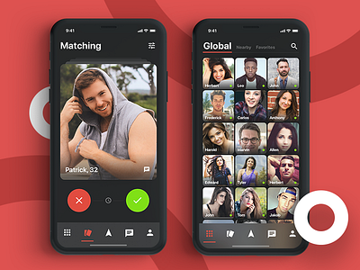 Matching app app black clean connection design malipix match matching mobile prototyping ui ux