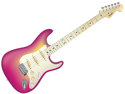 Highly detailed vector guitar