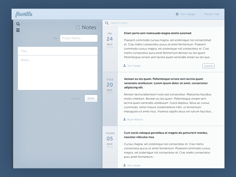 NoteTaking App UI by Daniel Romlein on Dribbble