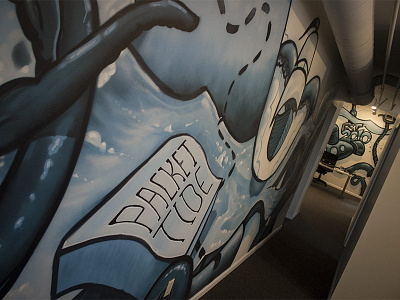 Murals for the new Packet Tide offices graffiti mural office painting street art