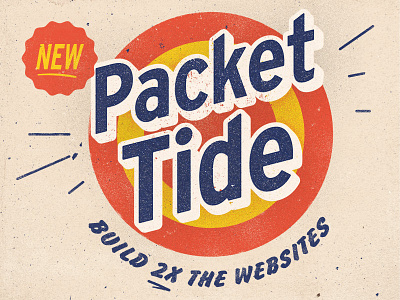 Rebrand illustration parody retro texture tide packets type vector